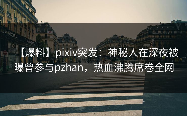 【爆料】pixiv突发：神秘人在深夜被曝曾参与pzhan，热血沸腾席卷全网