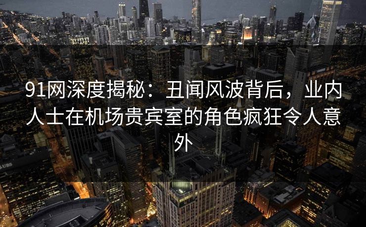 91网深度揭秘：丑闻风波背后，业内人士在机场贵宾室的角色疯狂令人意外